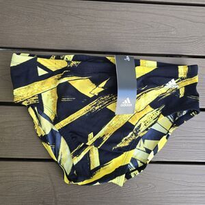 Adidas Men's Supernova Infinitex Plus Swim Racer Brief Gold/black Size 32 New